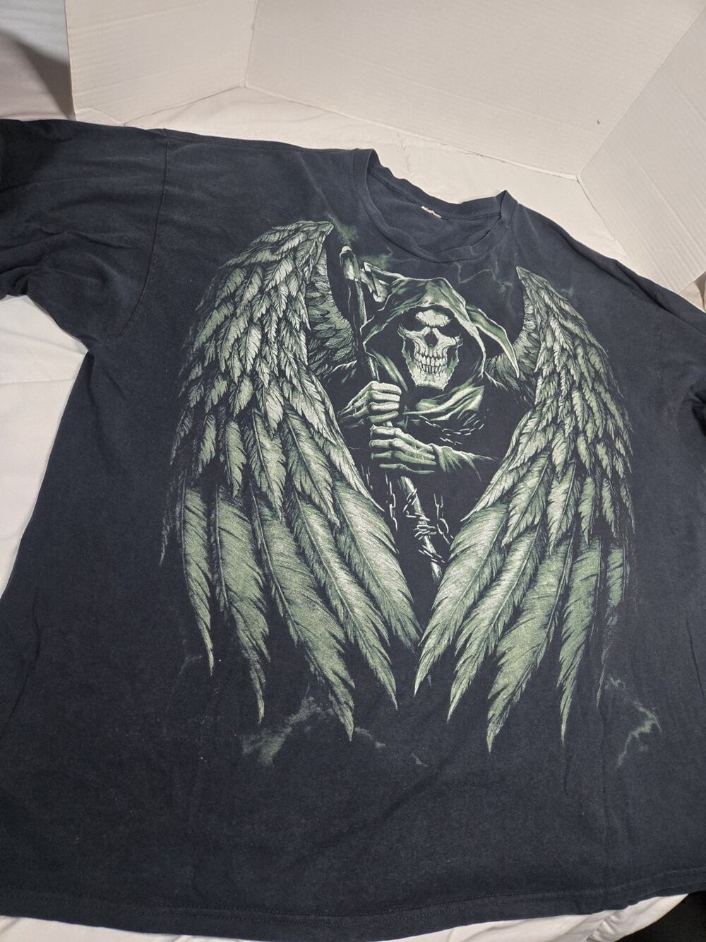 Y2K Grim Reaper Angel of Death Short Sleeve T Shirt Men's 3XL Goth Emo Punk